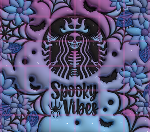 Puffy Spooky Vibes Coffee Tumbler Wrap