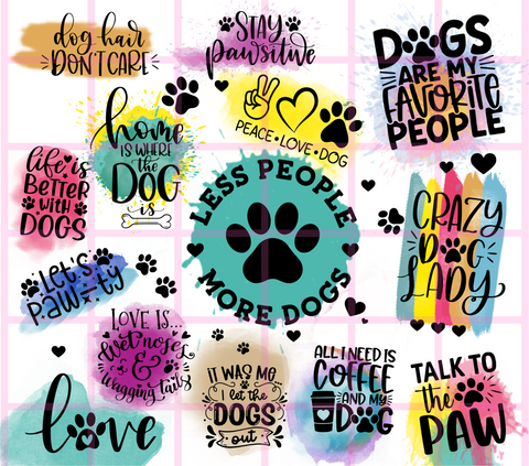 Less People More Dogs Tumbler Wraps