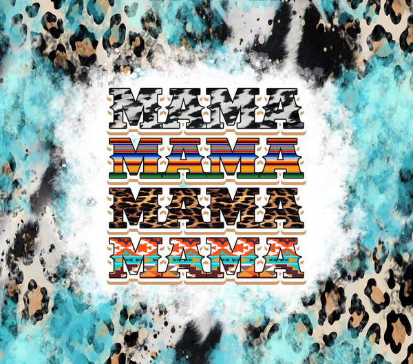 Mama Western Leopard Sublimation Print - Tumbler Wrap