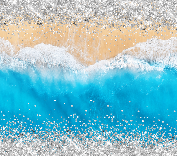 Glitter Beach Sublimation Print - Tumbler Wrap