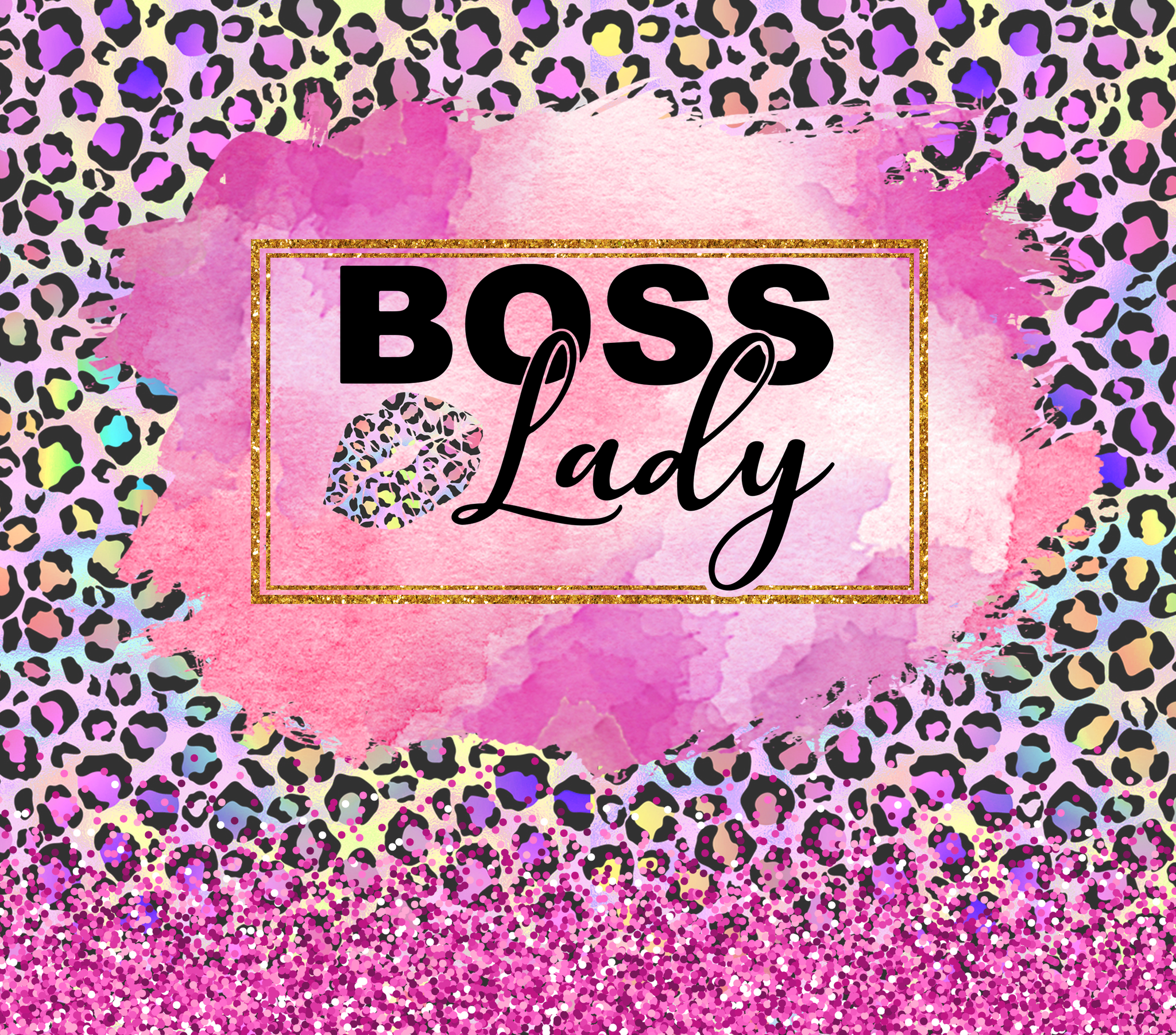 Boss Lady Leopard Sublimation Print | Tumbler Wrap