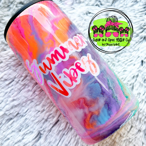 Summer Vibes Can Cooler Tumbler Duo || Made to Order