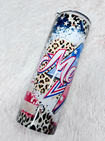 American Flag Leopard Tumbler | Ready to ship
